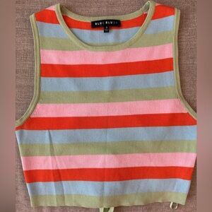 Striped crop tank top